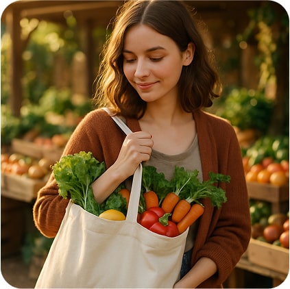 Woman with vegetables